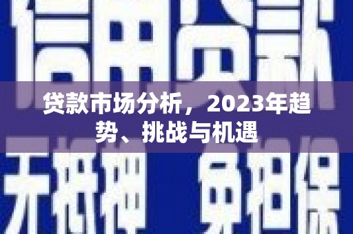 墨玉贷款市场分析，2023年趋势、挑战与机遇