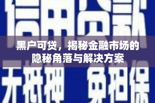 墨玉黑户可贷，揭秘金融市场的隐秘角落与解决方案