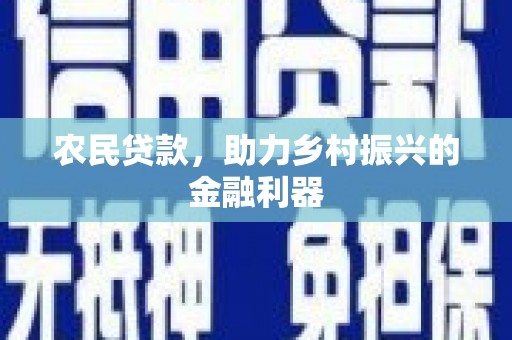 墨玉农民贷款，助力乡村振兴的金融利器