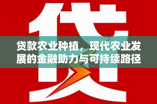 墨玉贷款农业种植，现代农业发展的金融助力与可持续路径