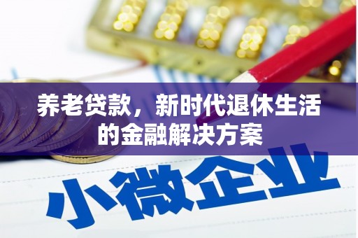 墨玉养老贷款，新时代退休生活的金融解决方案