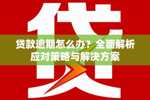 墨玉贷款逾期怎么办？全面解析应对策略与解决方案