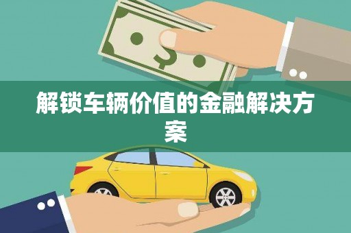 墨玉解锁车辆价值的金融解决方案