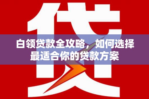 墨玉白领贷款全攻略，如何选择最适合你的贷款方案